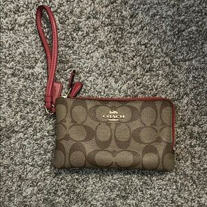 Coach Brown and Pink Wristlet